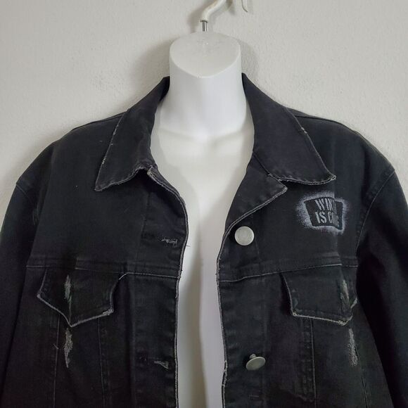 Game Of Thrones Women's Denim Jacket Large Black House Stark Studio Geek Cosplay - Picture 2 of 12